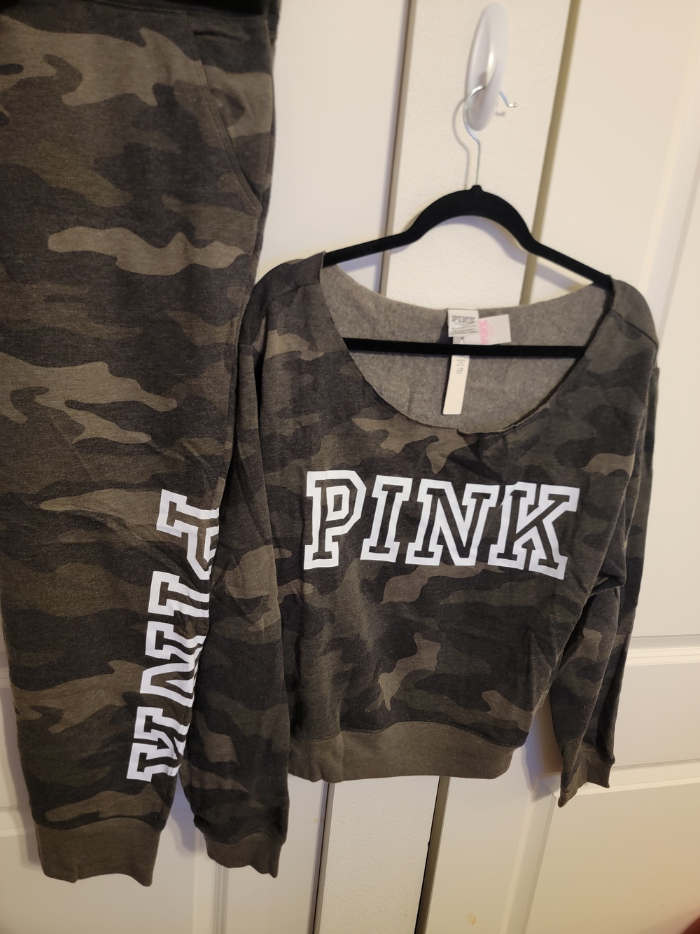 PINK Victoria's Secret Camouflage Pullover Sweatshirt and Joggers